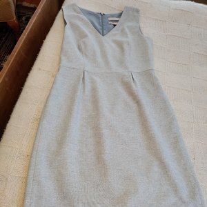 Banana Republic gray and silver metallic thread tweed dress